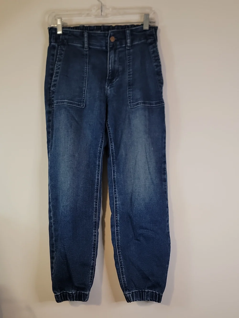 J. Crew Dark Blue Boyfriend Jeans with Elastic Cuffs NWOT